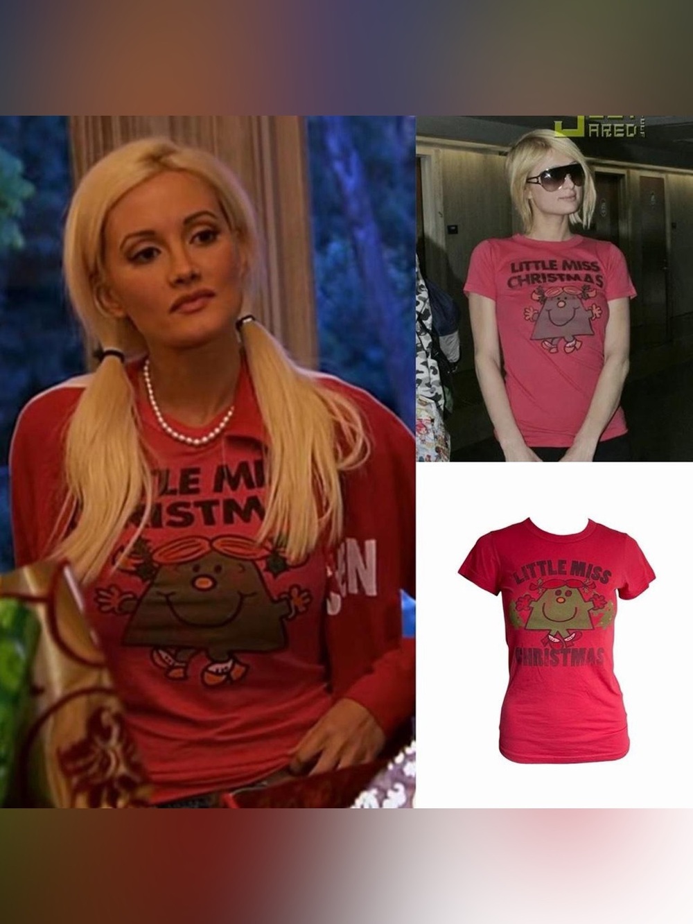 Little Miss Christmas T-shirt As Seen On Holly Madison & Paris Hilton